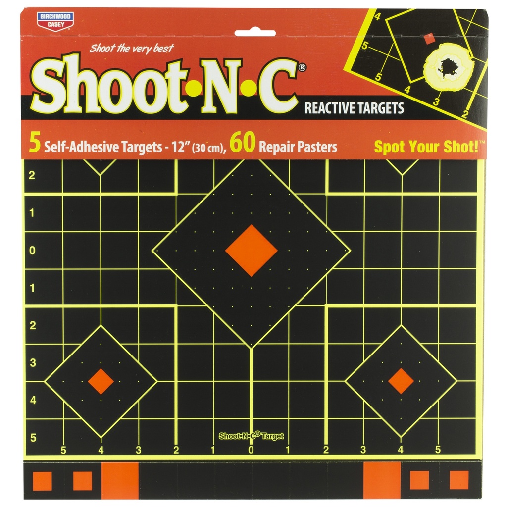 Birchwood Casey B/C SHT-N-C 12" SIGHT-IN TRGT 5PK 1