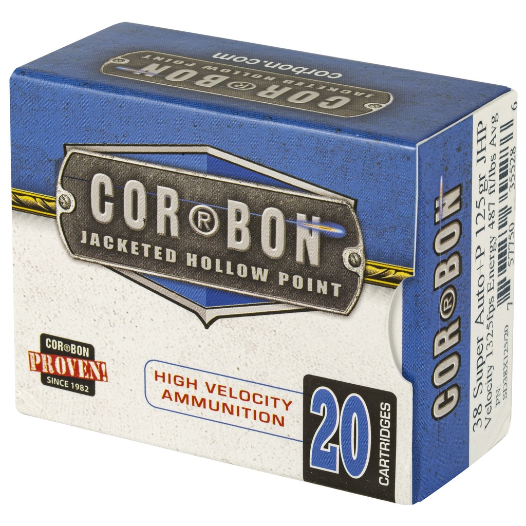 CORBON 38SUPER+P 125GR JHP 20/500 2