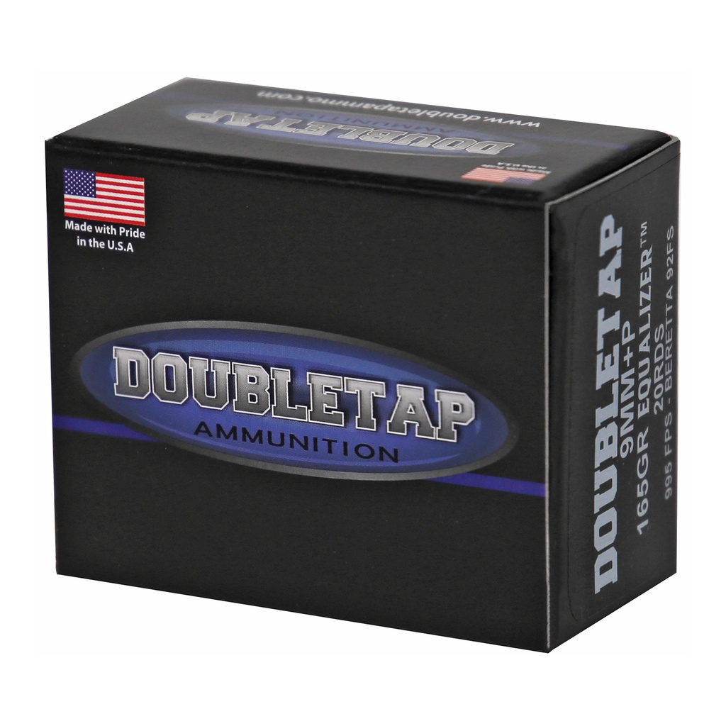 DoubleTap Ammunition DBLTAP 9MM+P 165GR JHP 20/1000 2
