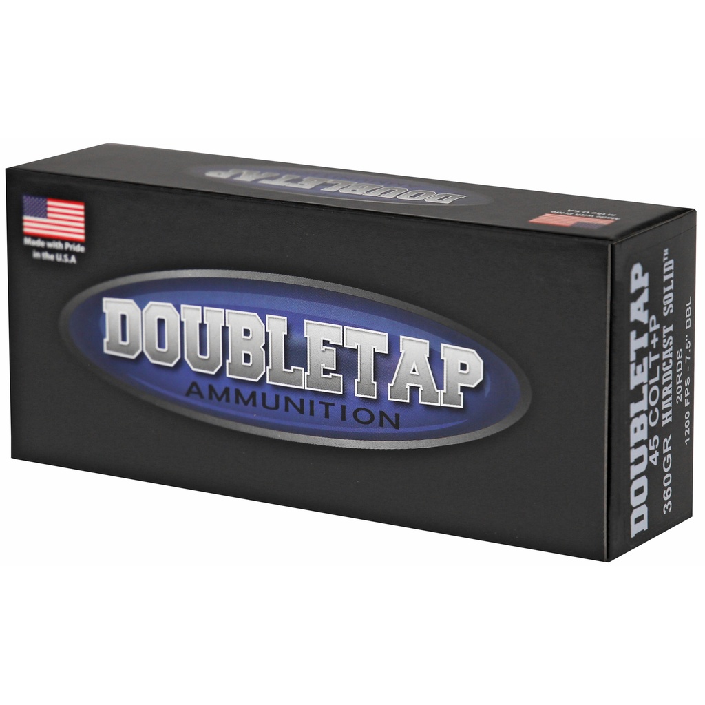 DoubleTap Ammunition DBLTAP 45C +P 360GR HARDCAST 20/500 2