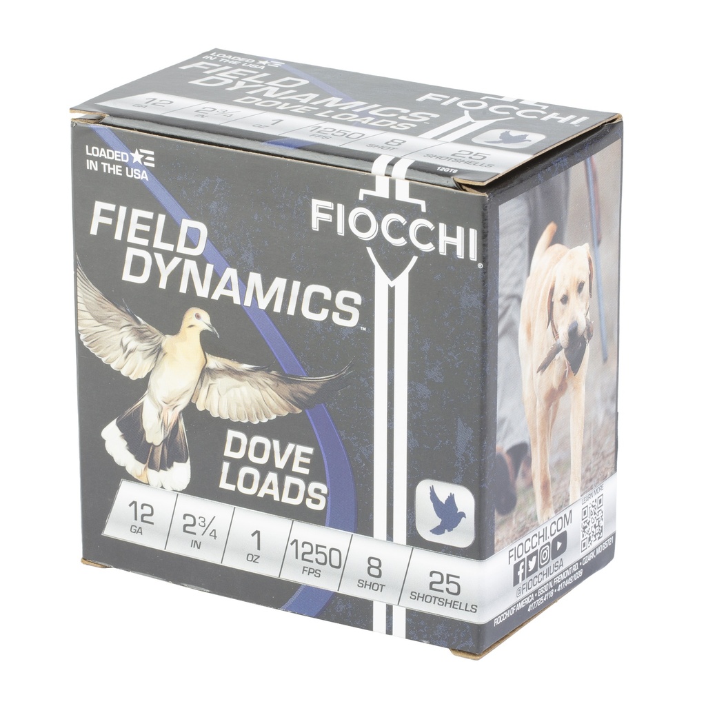 FIOCCHI D&Q 12GA 2.75" #8 25/250 2