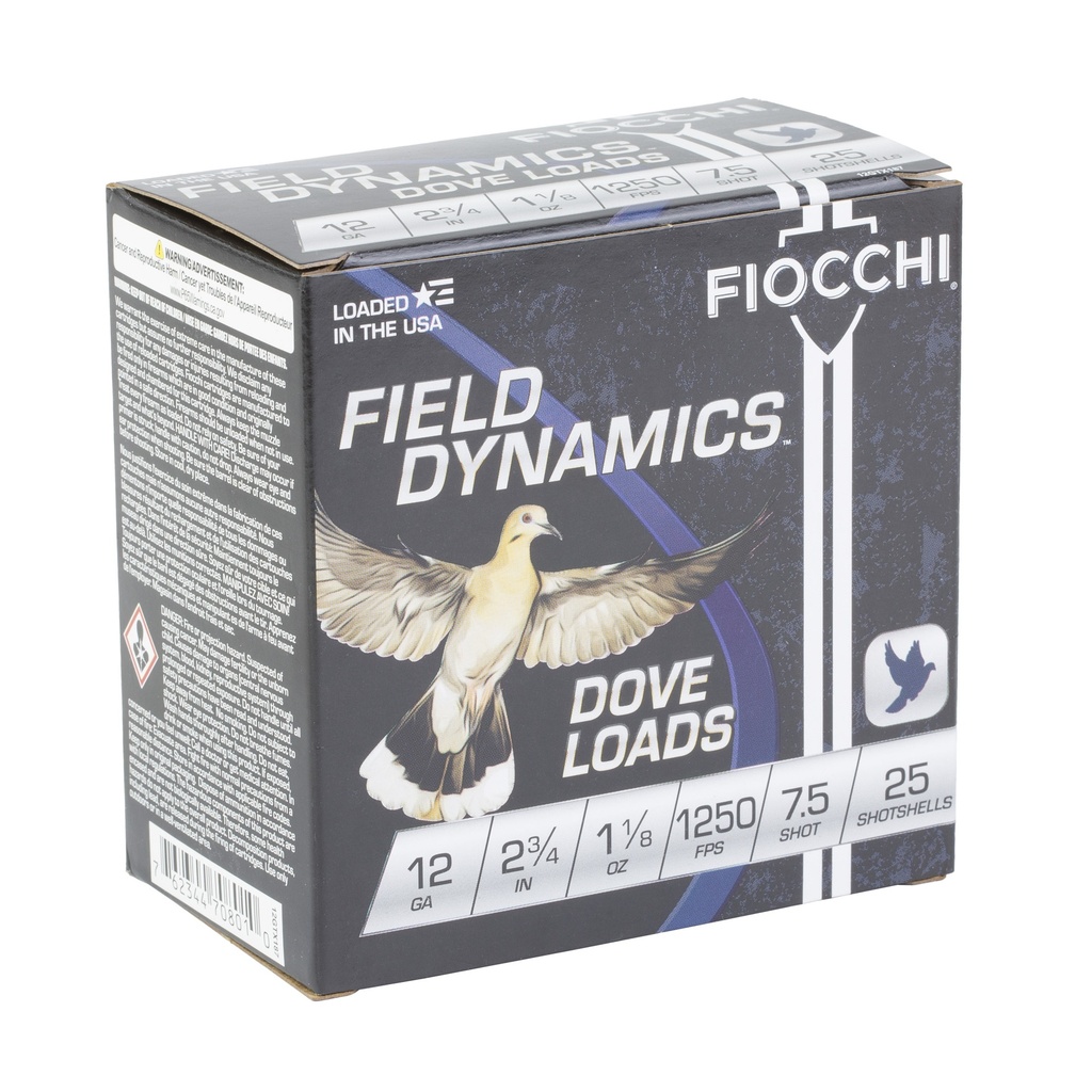 FIOCCHI D&Q 12GA 2.75" #7.5 25/250 1