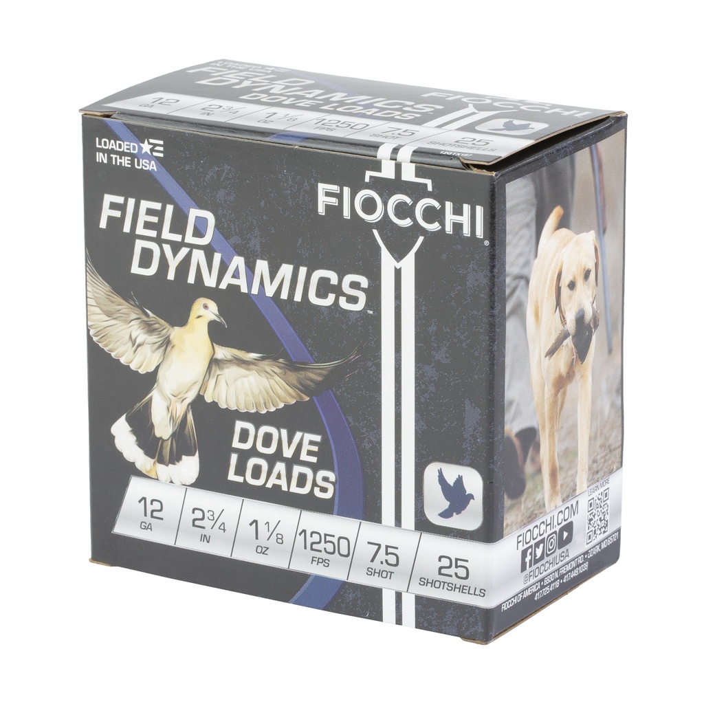 FIOCCHI D&Q 12GA 2.75" #7.5 25/250 2