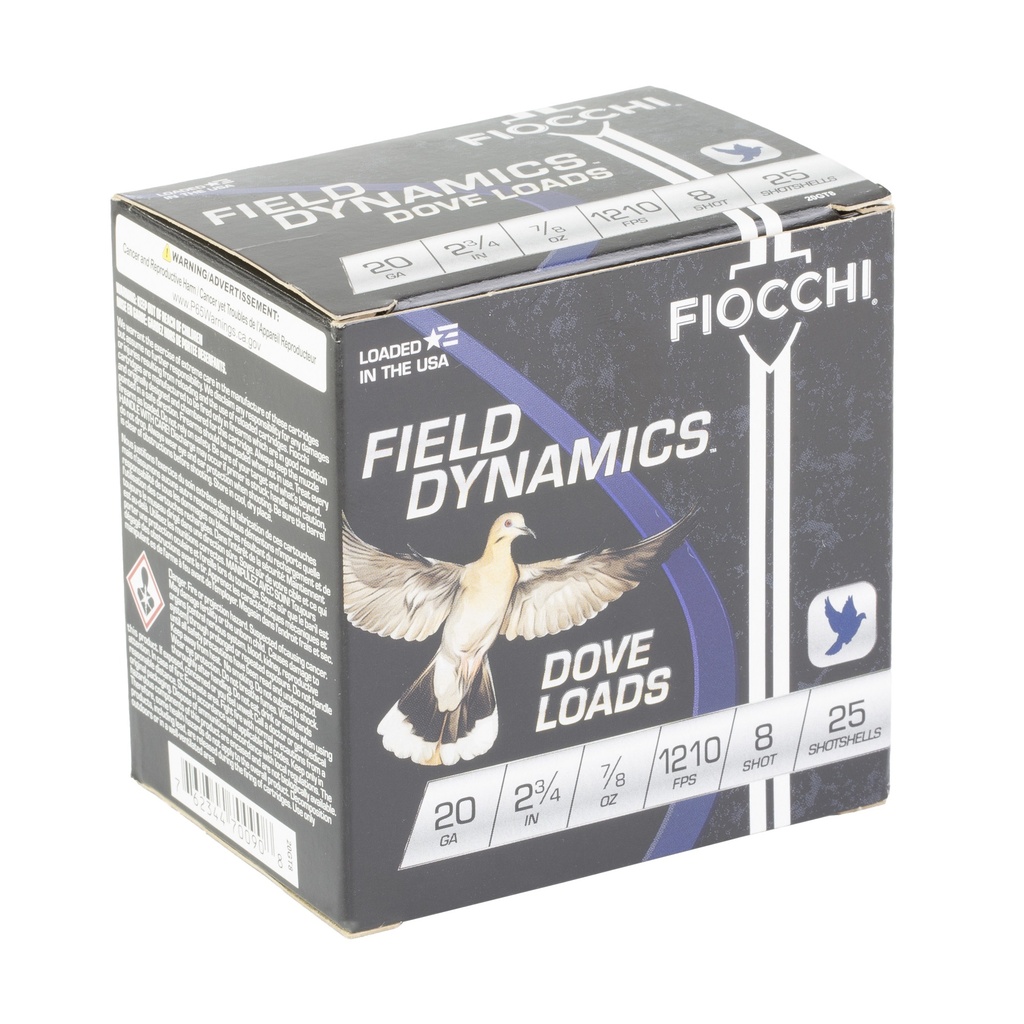 FIOCCHI D&Q 20GA 2.75" #8 25/250 1