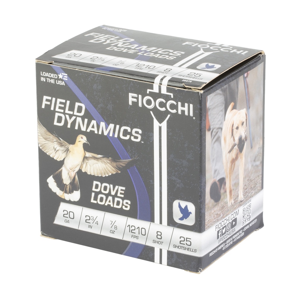 FIOCCHI D&Q 20GA 2.75" #8 25/250 2
