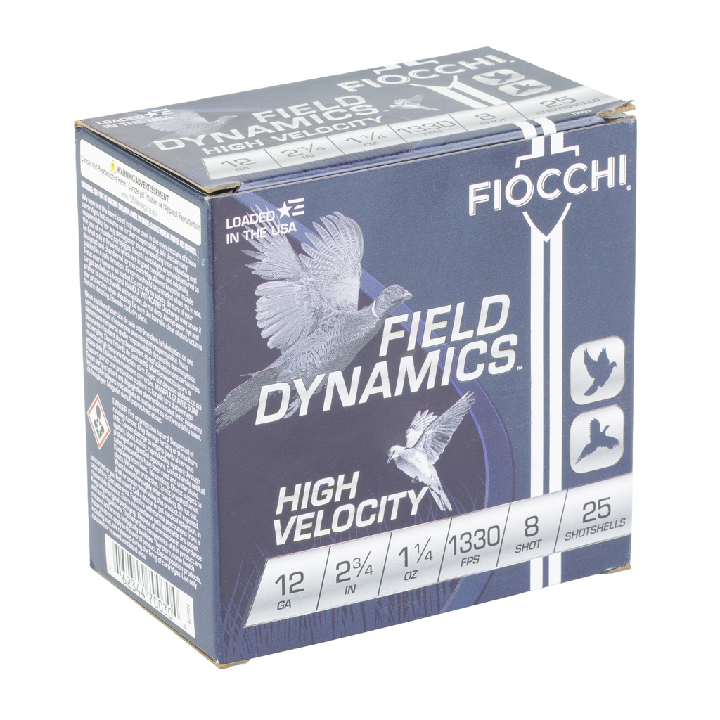 FIOCCHI HV LD 12GA 2.75" #8 25/250 1