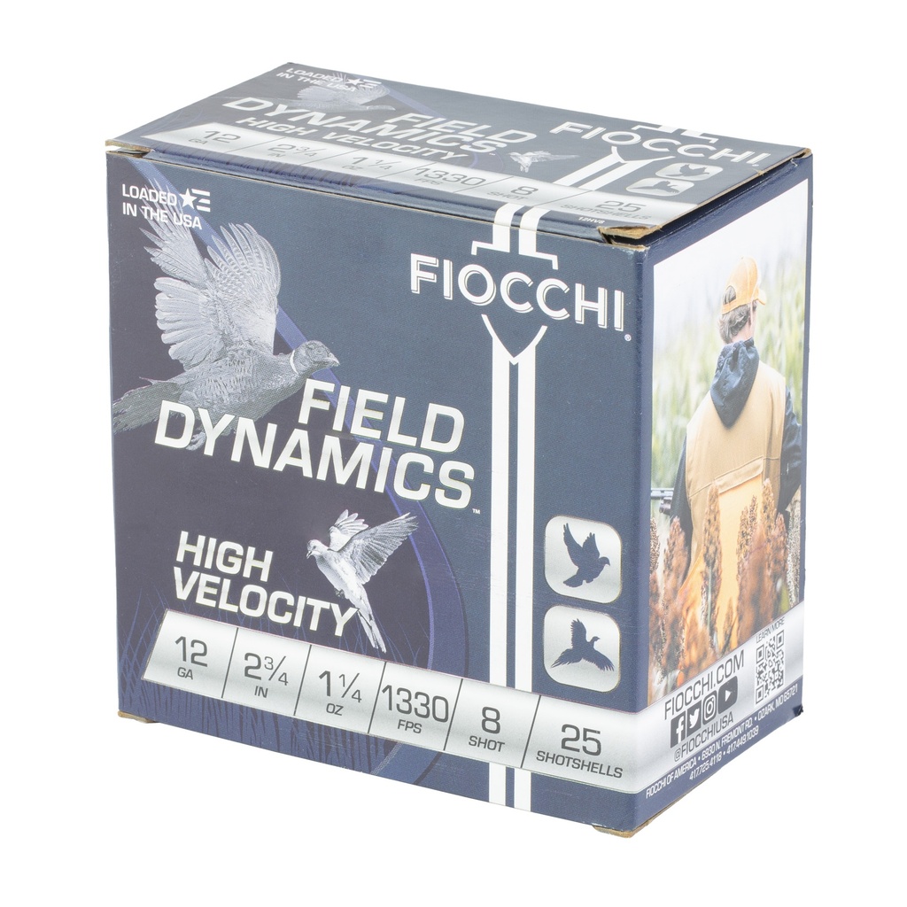 FIOCCHI HV LD 12GA 2.75" #8 25/250 2