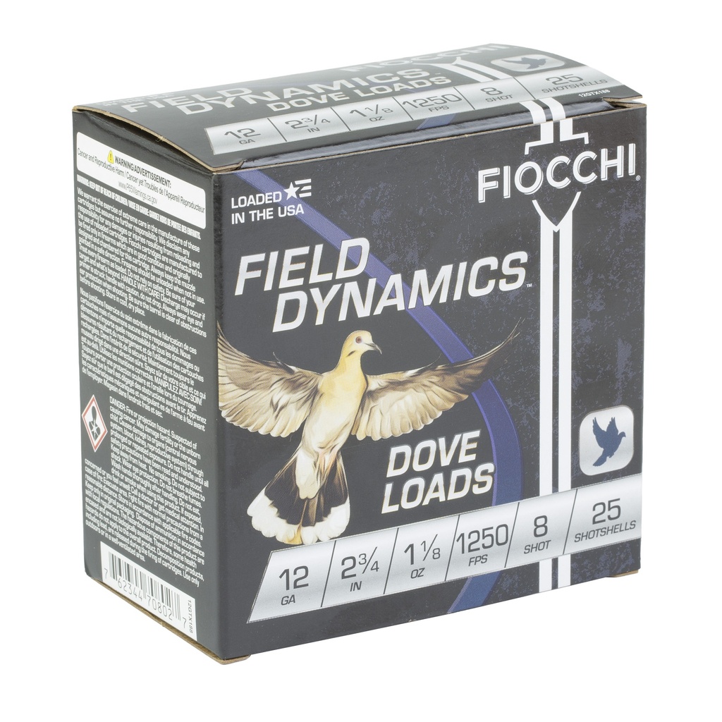 FIOCCHI D&Q 12GA 2.75" #8 25/250 1