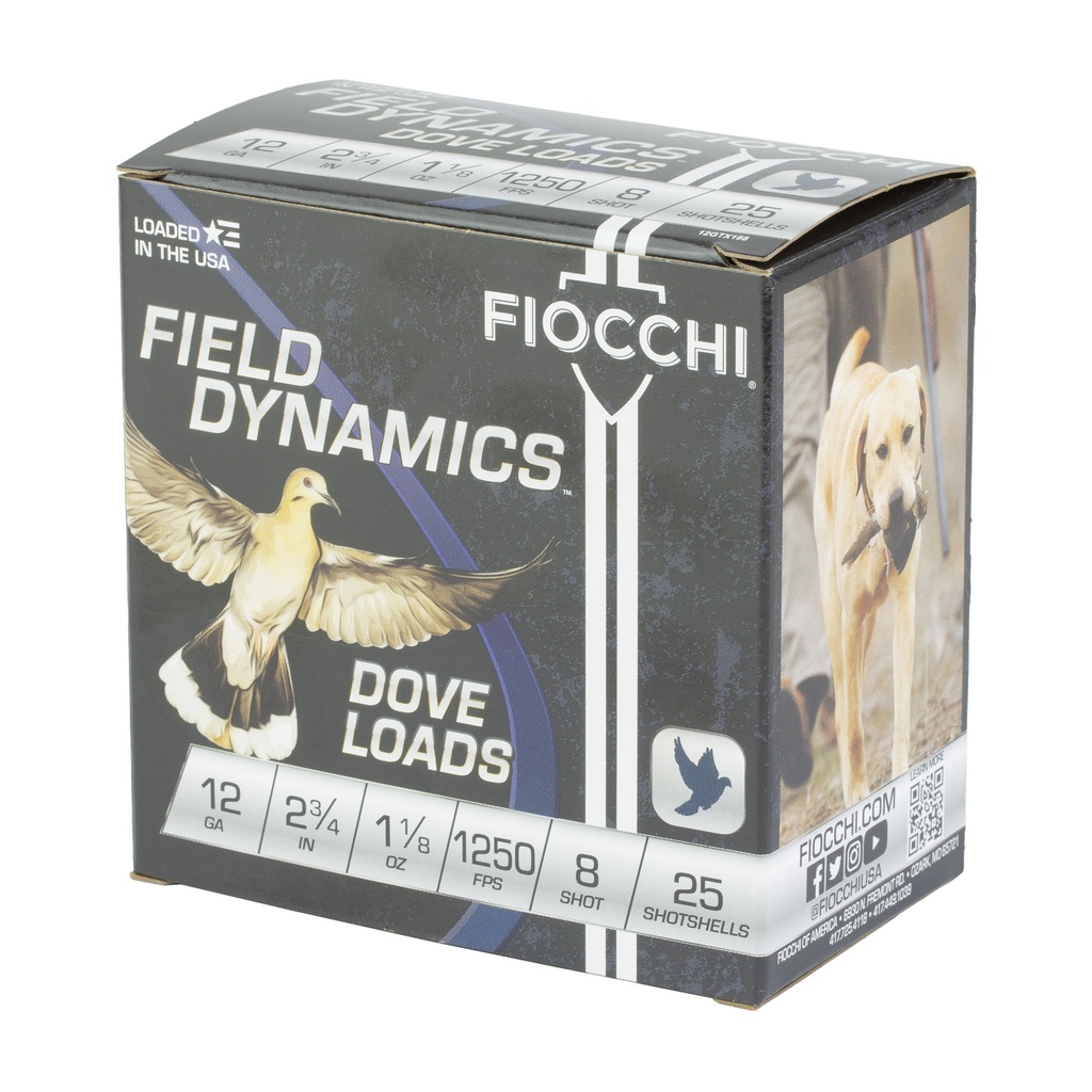 FIOCCHI D&Q 12GA 2.75" #8 25/250 2