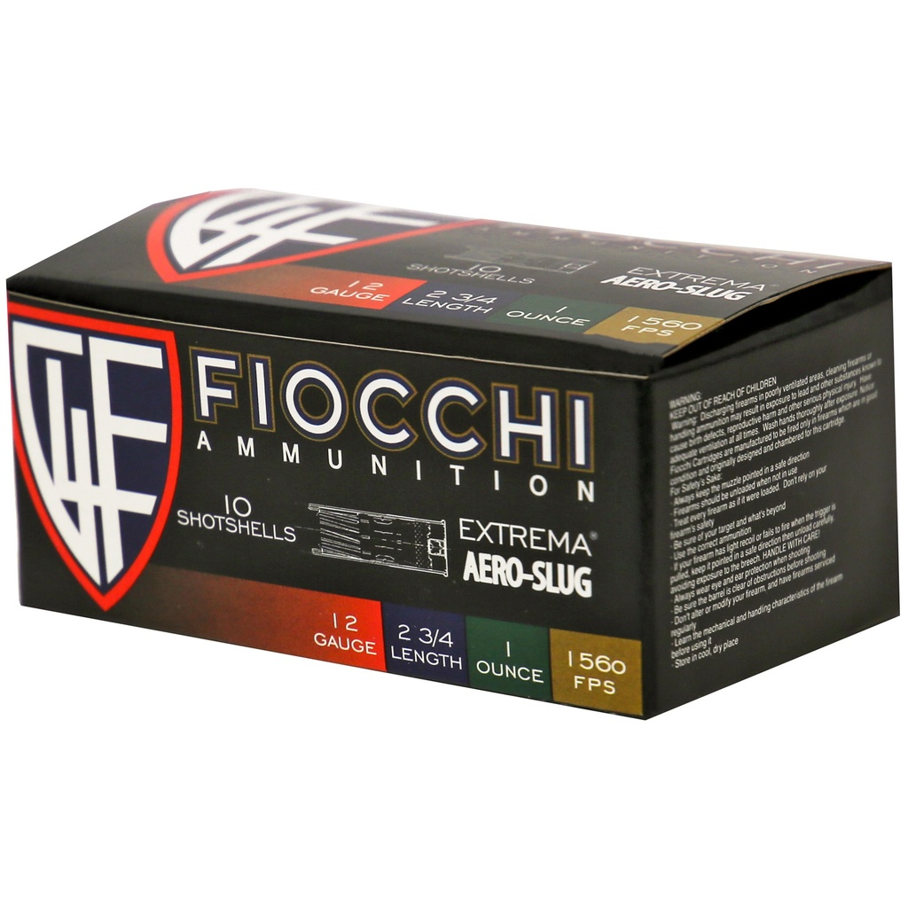 FIOCCHI 12GA AERO SLUG HV 10/250 2