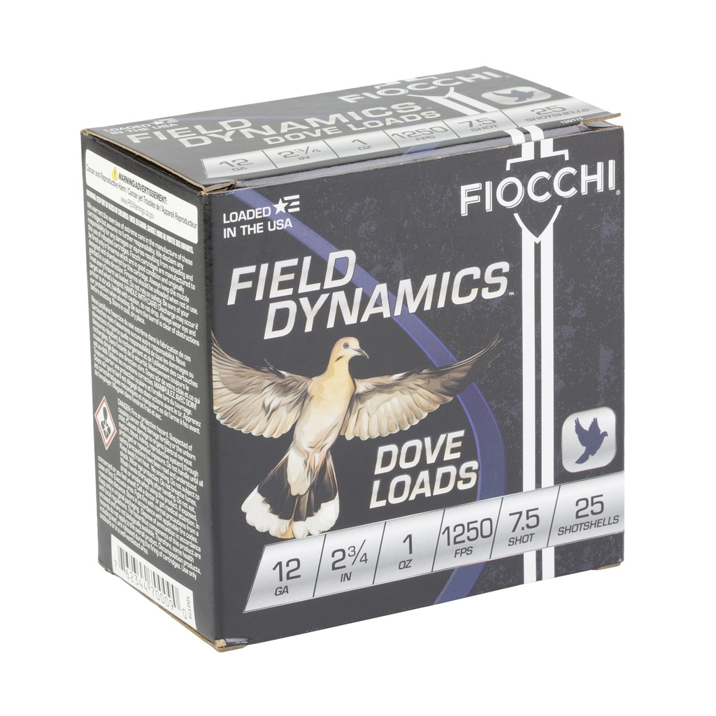 FIOCCHI D&Q 12GA 2.75" #7.5 25/250 1
