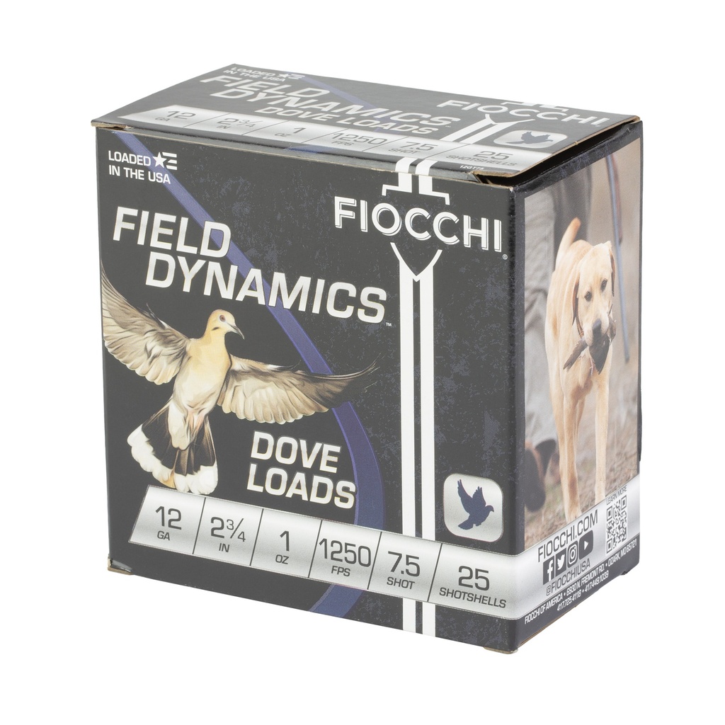 FIOCCHI D&Q 12GA 2.75" #7.5 25/250 2
