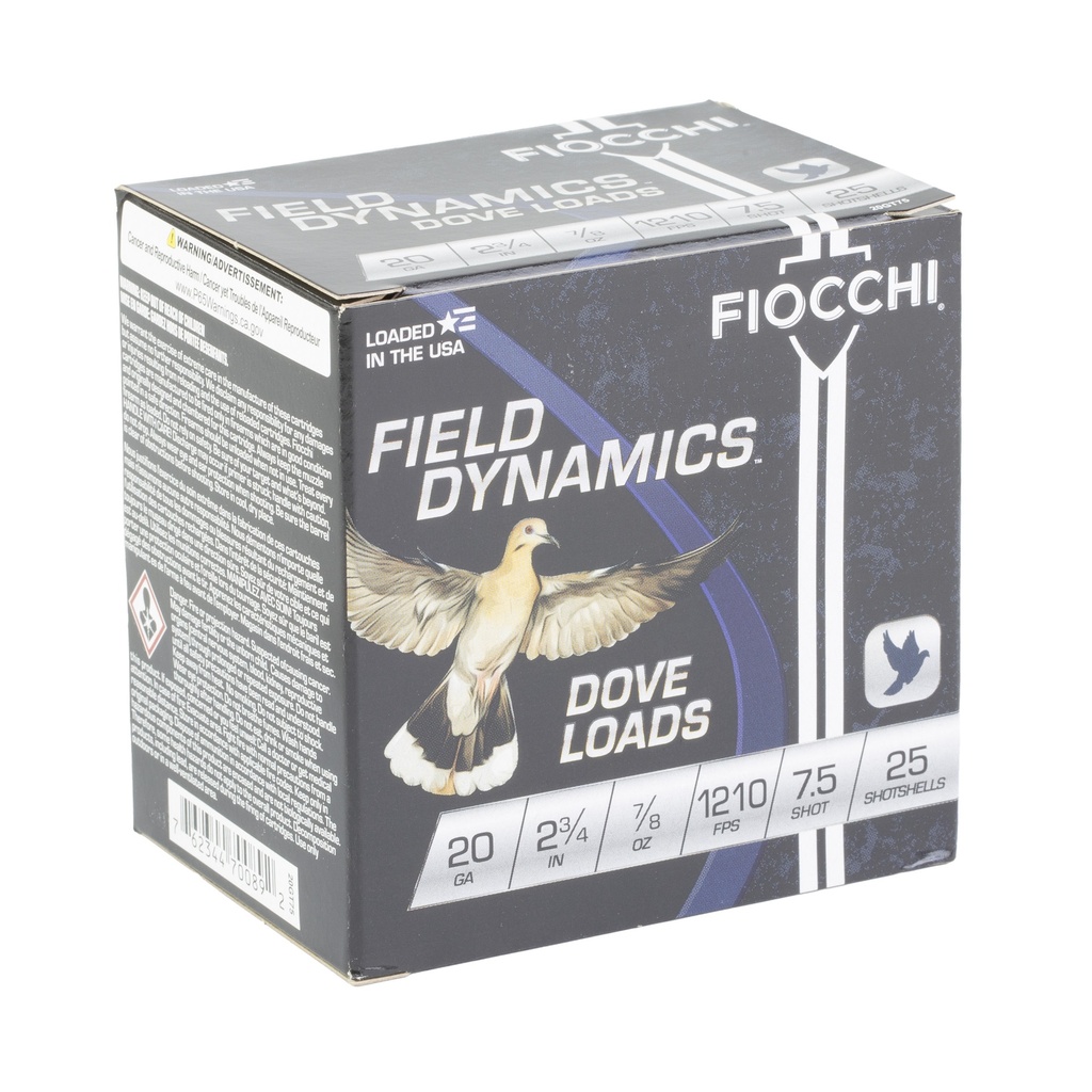 FIOCCHI D&Q 20GA 2.75" #7.5 25/250 1
