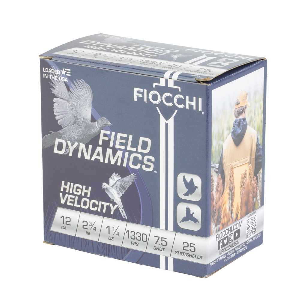 FIOCCHI HV LD 12GA 2.75" #7.5 25/250 2
