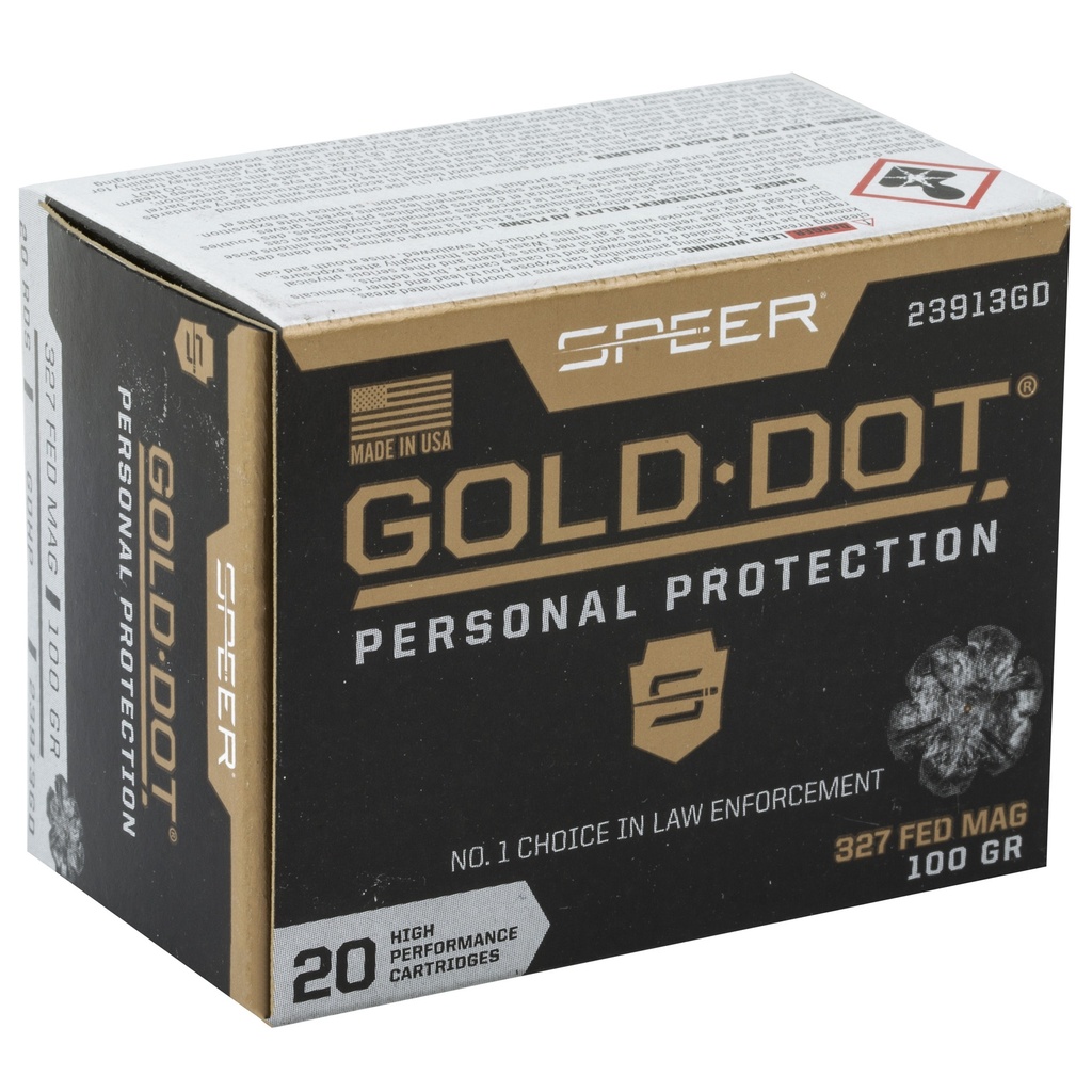 Speer Ammunition SPR GOLD DOT 327FED 100GR HP 20/200 1