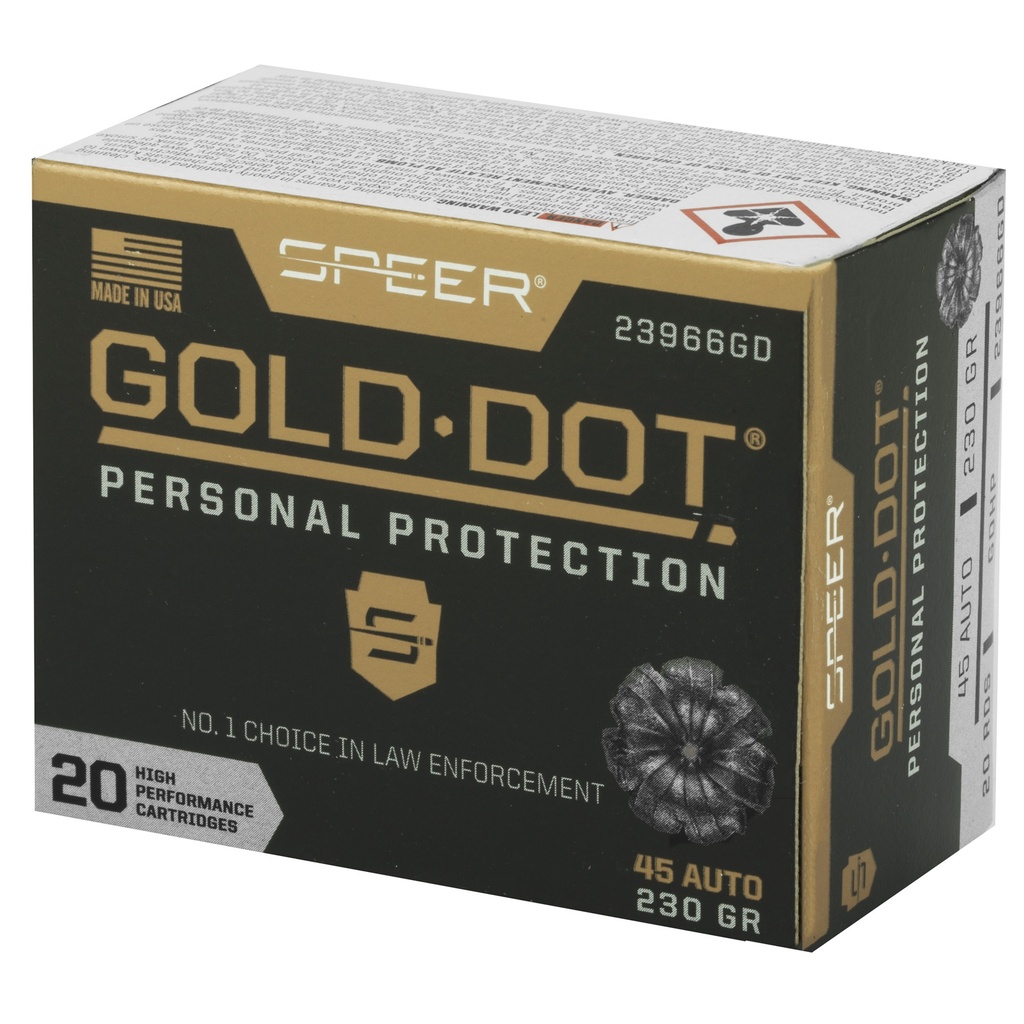 Speer Ammunition SPR GOLD DOT 45ACP 230GR HP 20/200 2