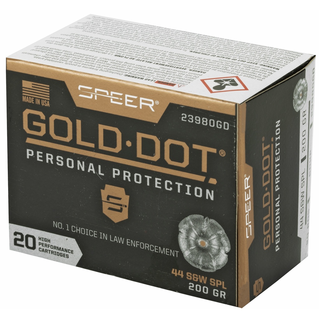 Speer Ammunition SPR GOLD DOT 44SPL 200GR HP 20/200 2
