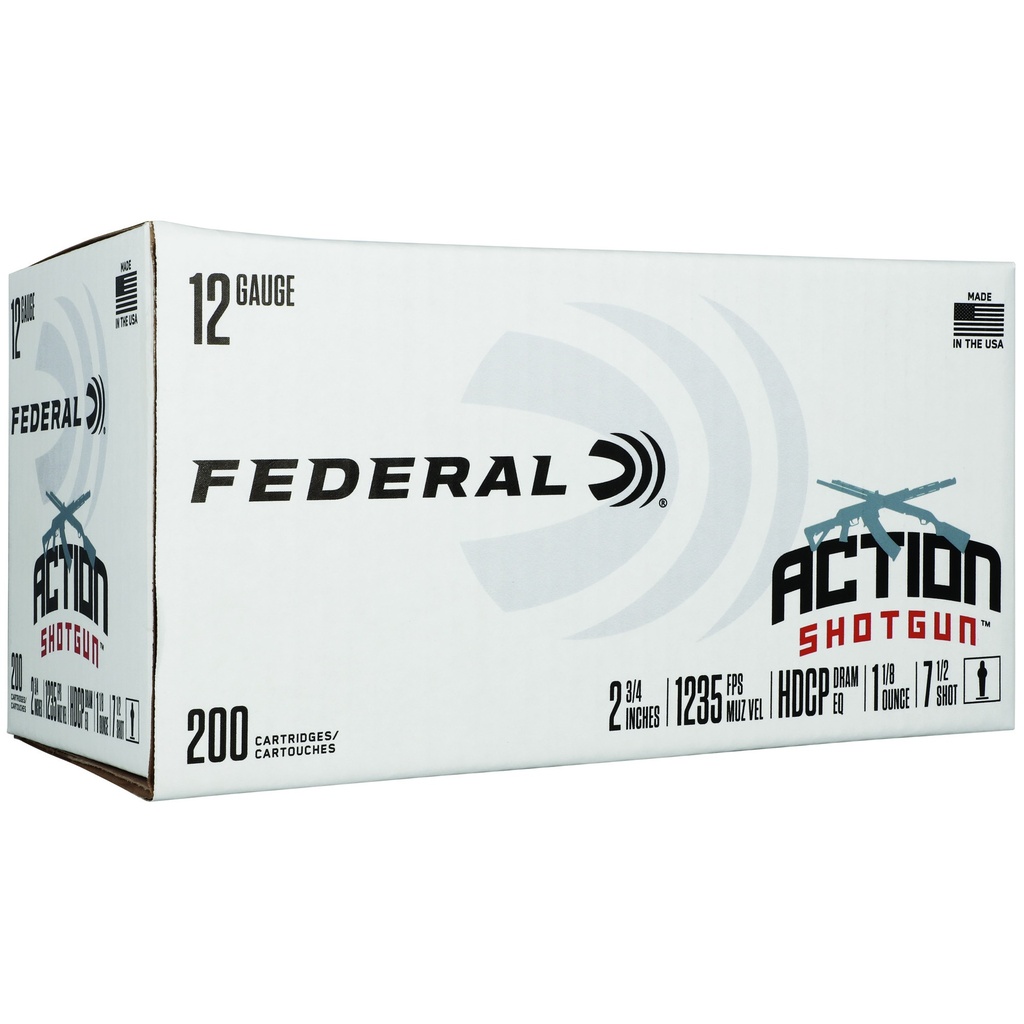 Federal FED ACTN 12GA 2.75" #7.5 200RD 1