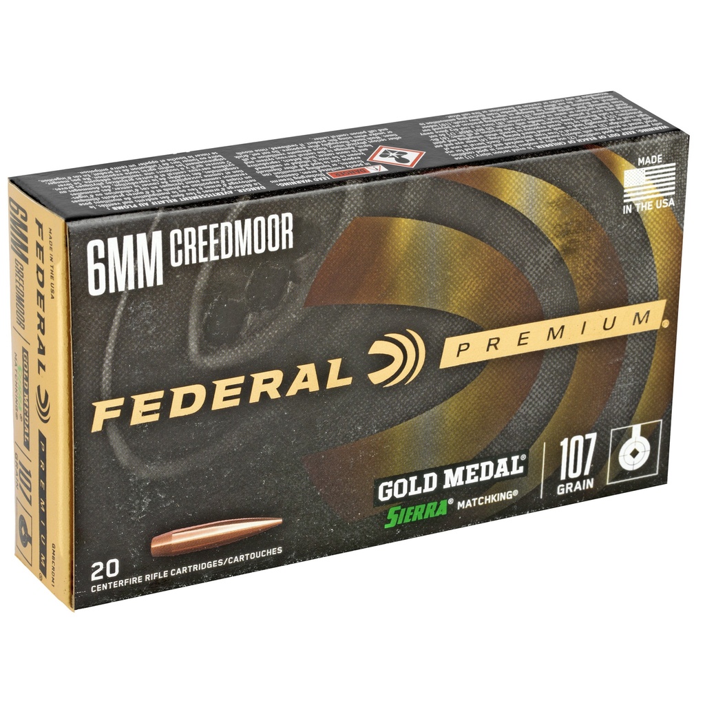 Federal FED GOLD MDL 6MM CM 107GR SMK 20/200 1