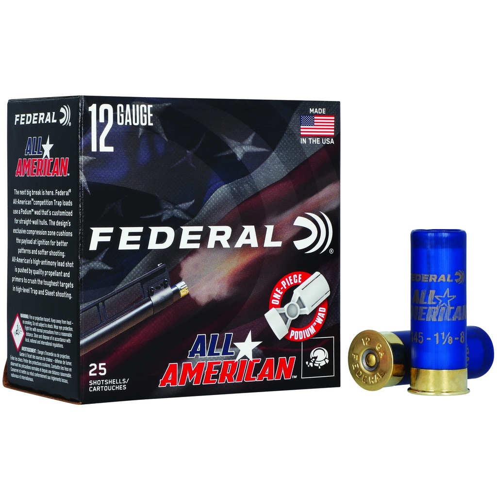 Federal FED ALL AMER 12GA 2.75" 1 1/8OZ #7.5 1