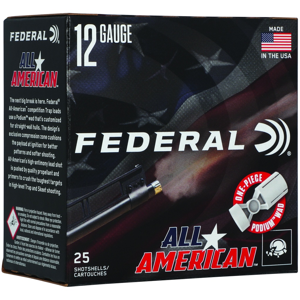 Federal FED ALL AMER 12GA 2.75" 1 1/8OZ #8 1