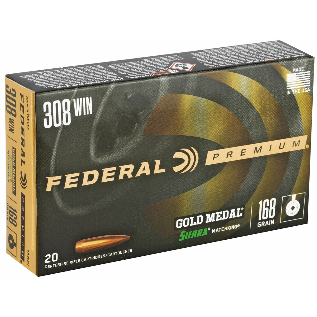 Federal FED GOLD MDL 308WN 168GR BTHP 20/200 1