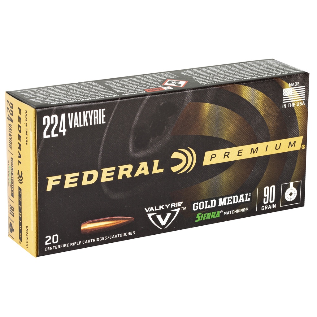 Federal FED GOLD MDL 224VLK 90GR BTHP 20/200 1