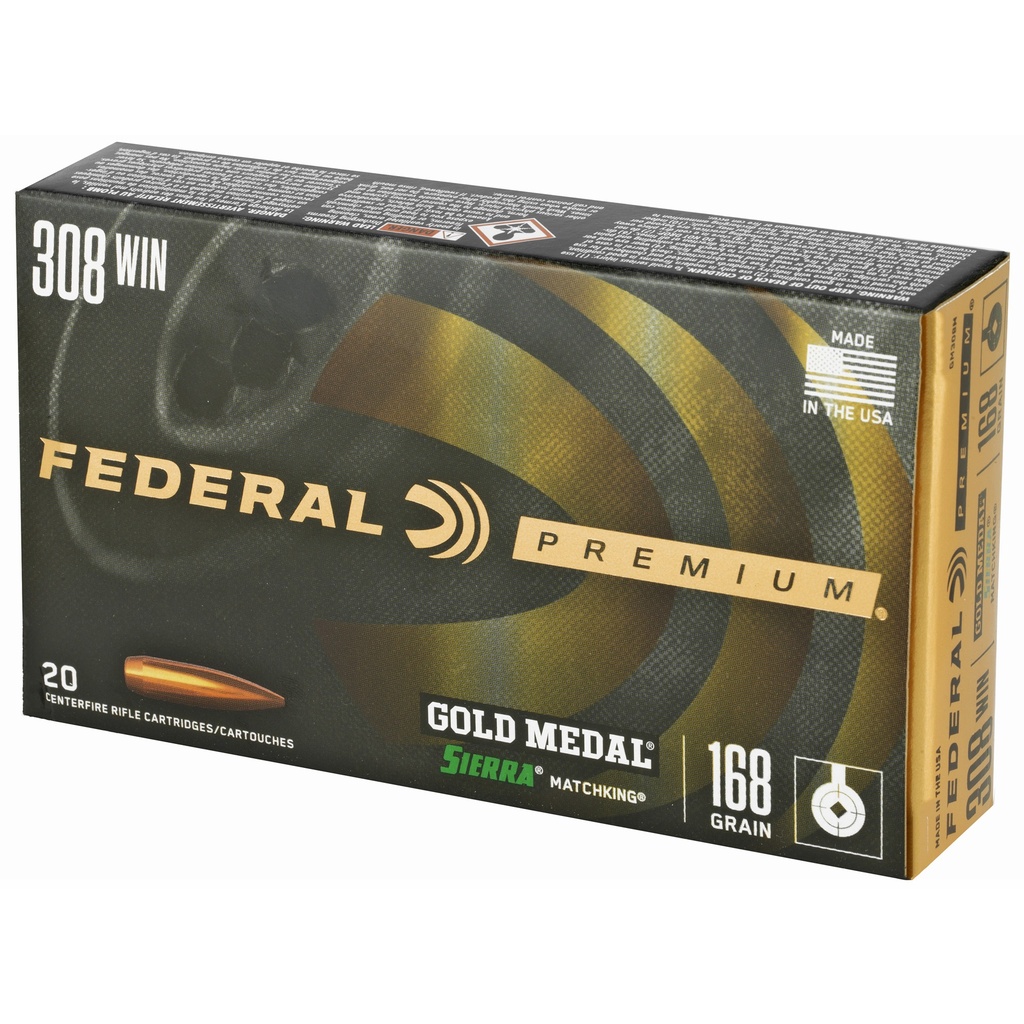 Federal FED GOLD MDL 308WN 168GR BTHP 20/200 2