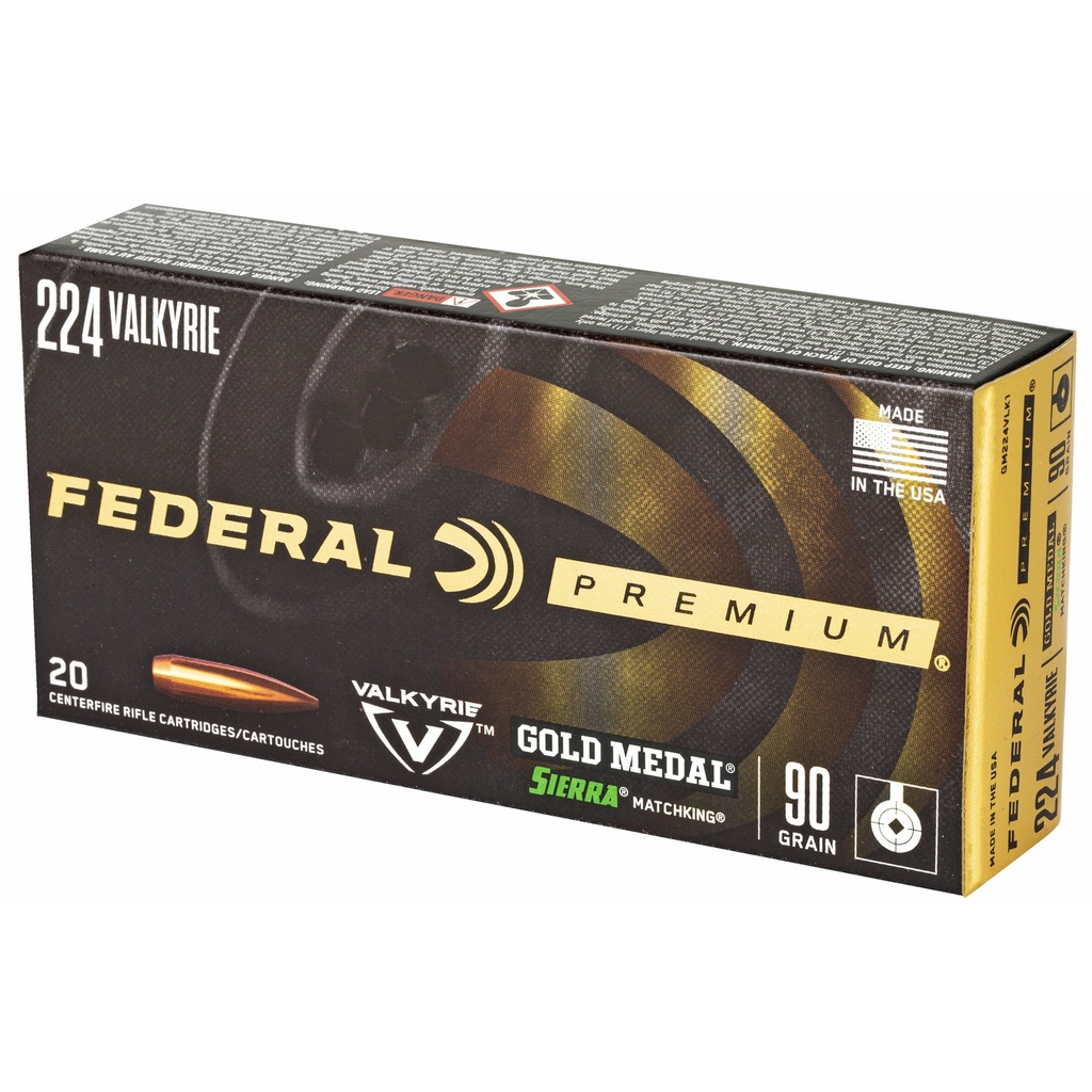 Federal FED GOLD MDL 224VLK 90GR BTHP 20/200 2