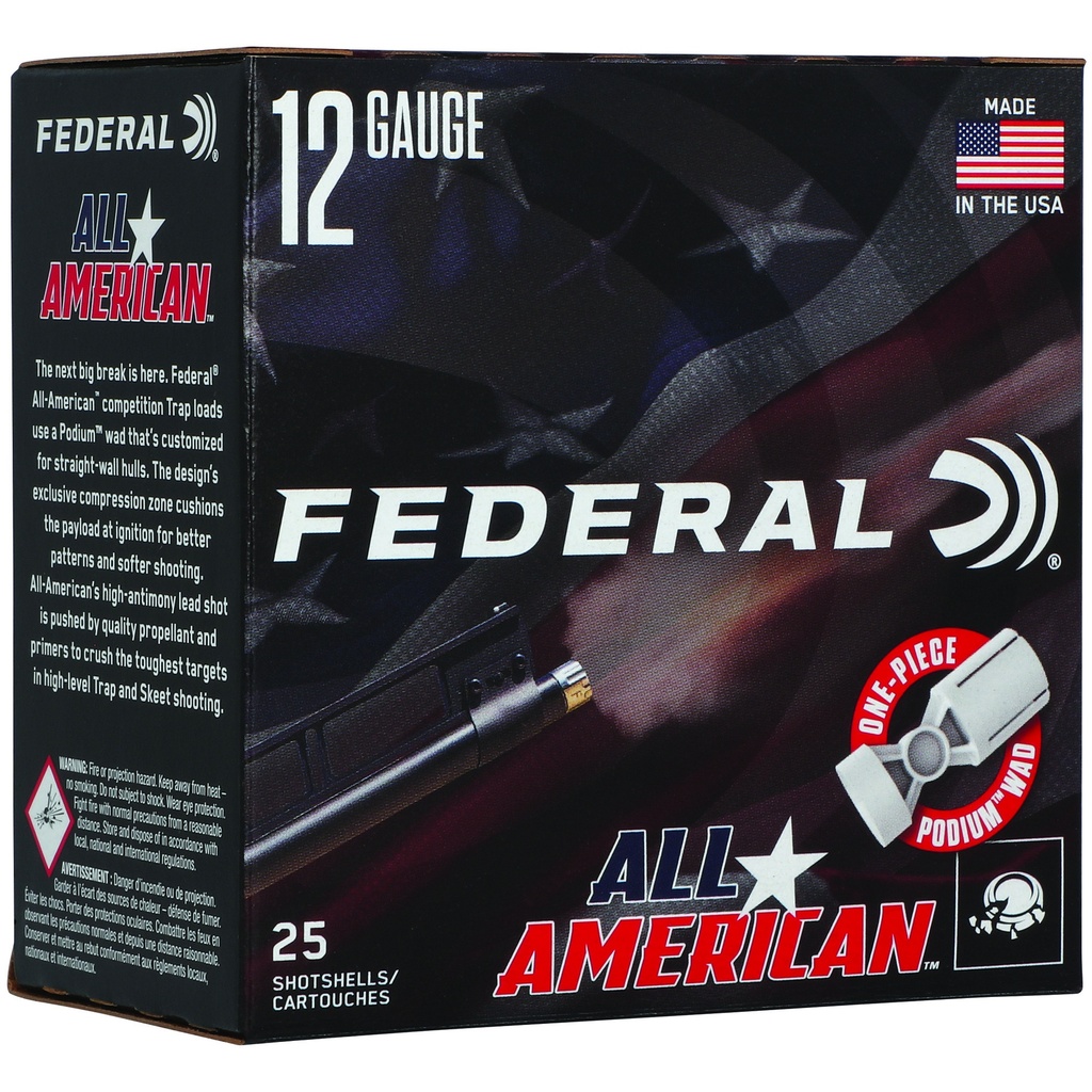 Federal FED ALL AMER 12GA 2.75" 1 1/8OZ #7.5 1