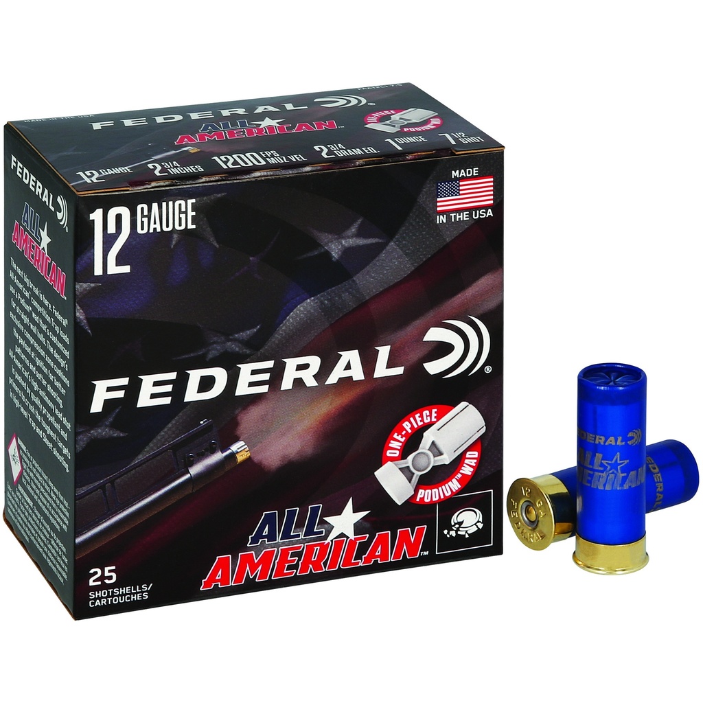 Federal FED ALL AMERICAN 12GA 2.75" 1OZ #7.5 1