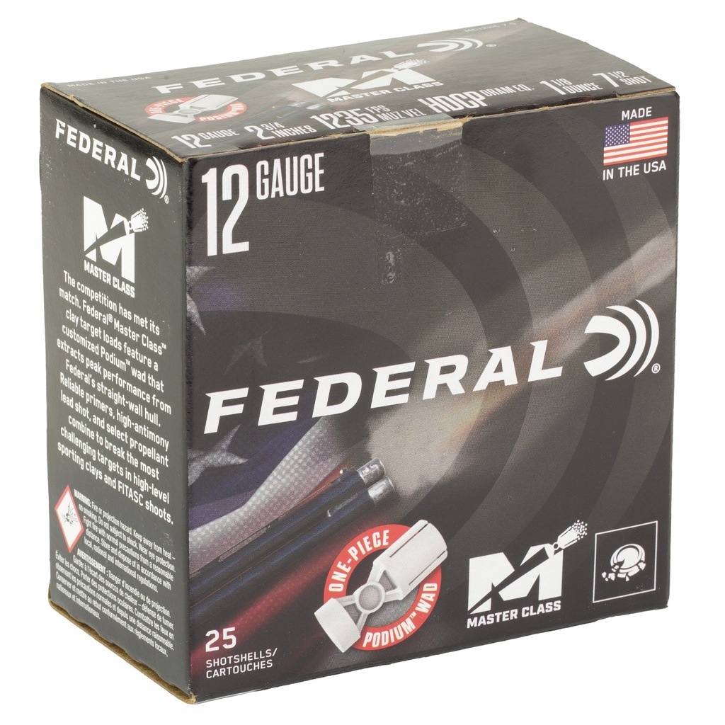 Federal FED MAST CLS 12GA 2.75" 1 1/8OZ #7.5 1