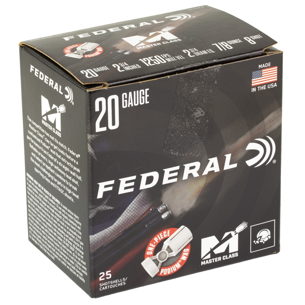 Federal FED MASTER CLASS 20GA 2.75" 7/8OZ #8 1