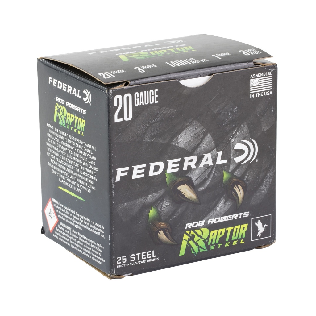 Federal FED RAPTOR STEEL 20GA 3" 1OZ #3 25 1
