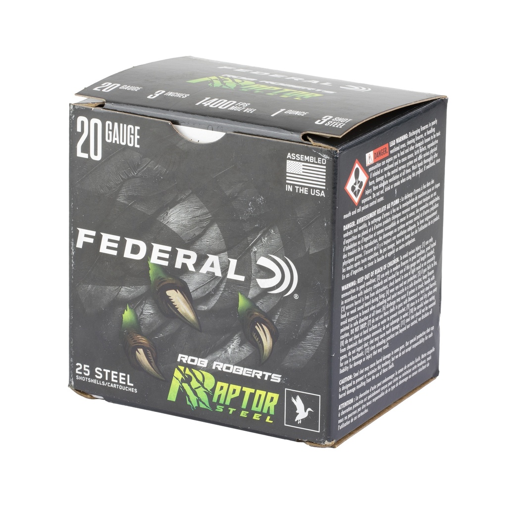 Federal FED RAPTOR STEEL 20GA 3" 1OZ #3 25 2