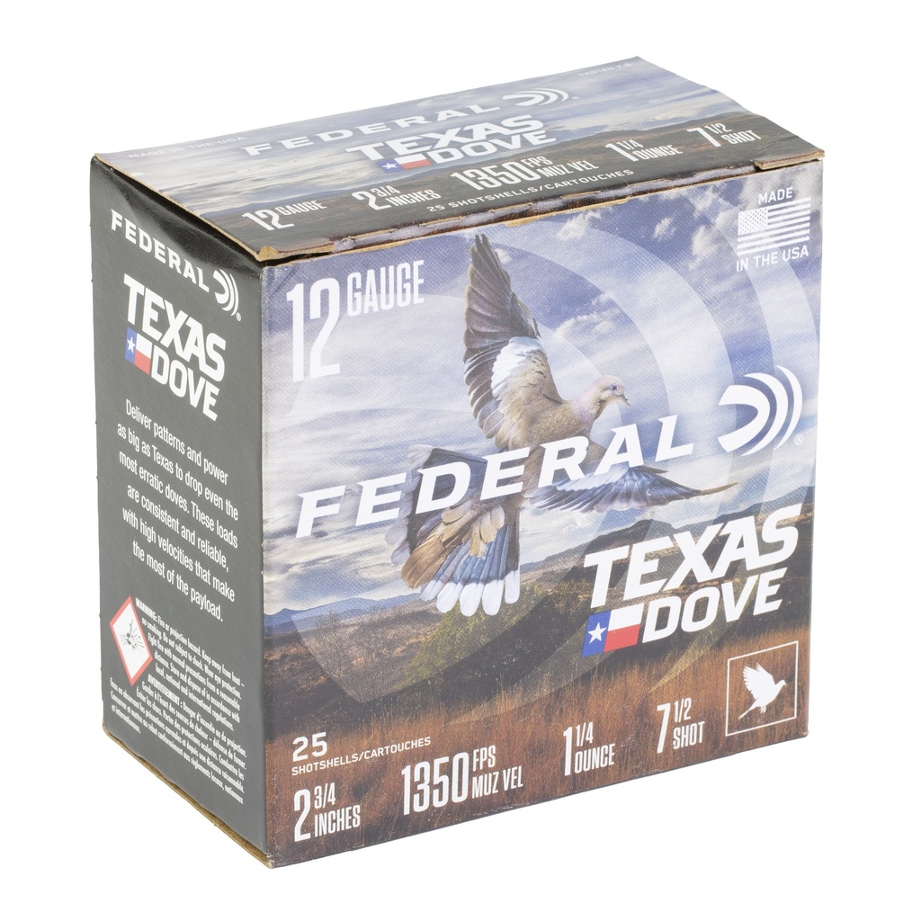 Federal FED TX DOVE 12GA 2.75" 1 1/4OZ #7.5 1
