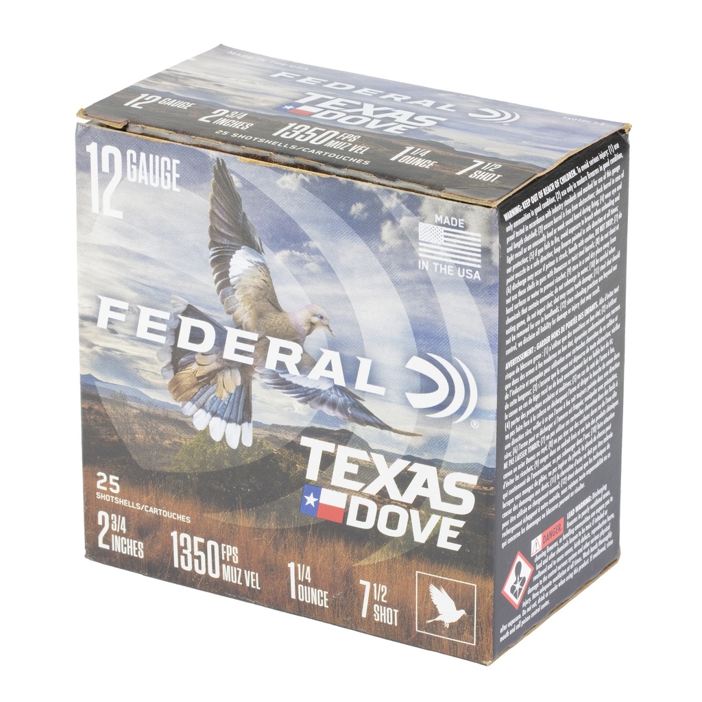 Federal FED TX DOVE 12GA 2.75" 1 1/4OZ #7.5 2