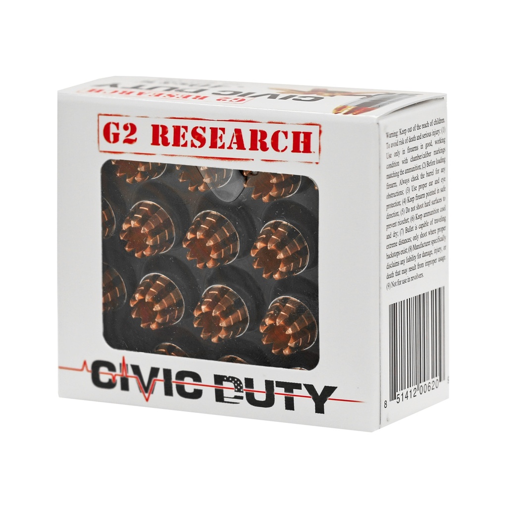 G2 Research G2R CIVIC DUTY 40S&W 122GR 20/500 2