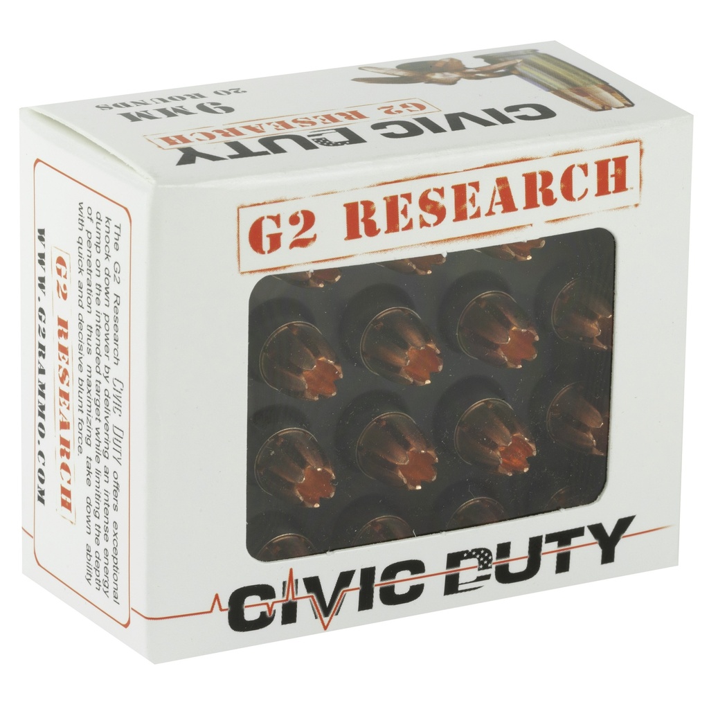 G2 Research G2R CIVIC DUTY 9MM 94GR 20/500 1