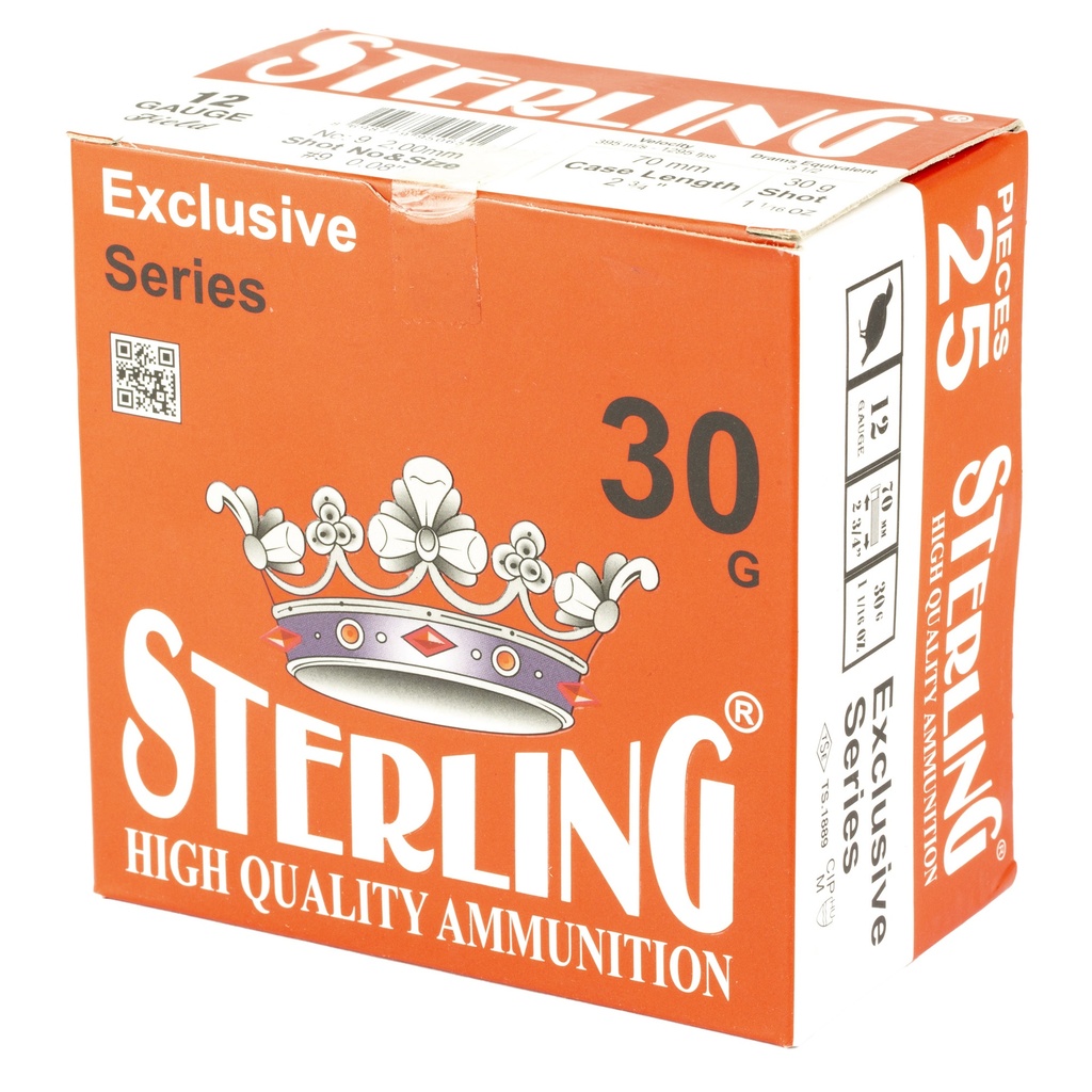 STERLING EXCLSV 12GA 2.75" #9 25/250 2
