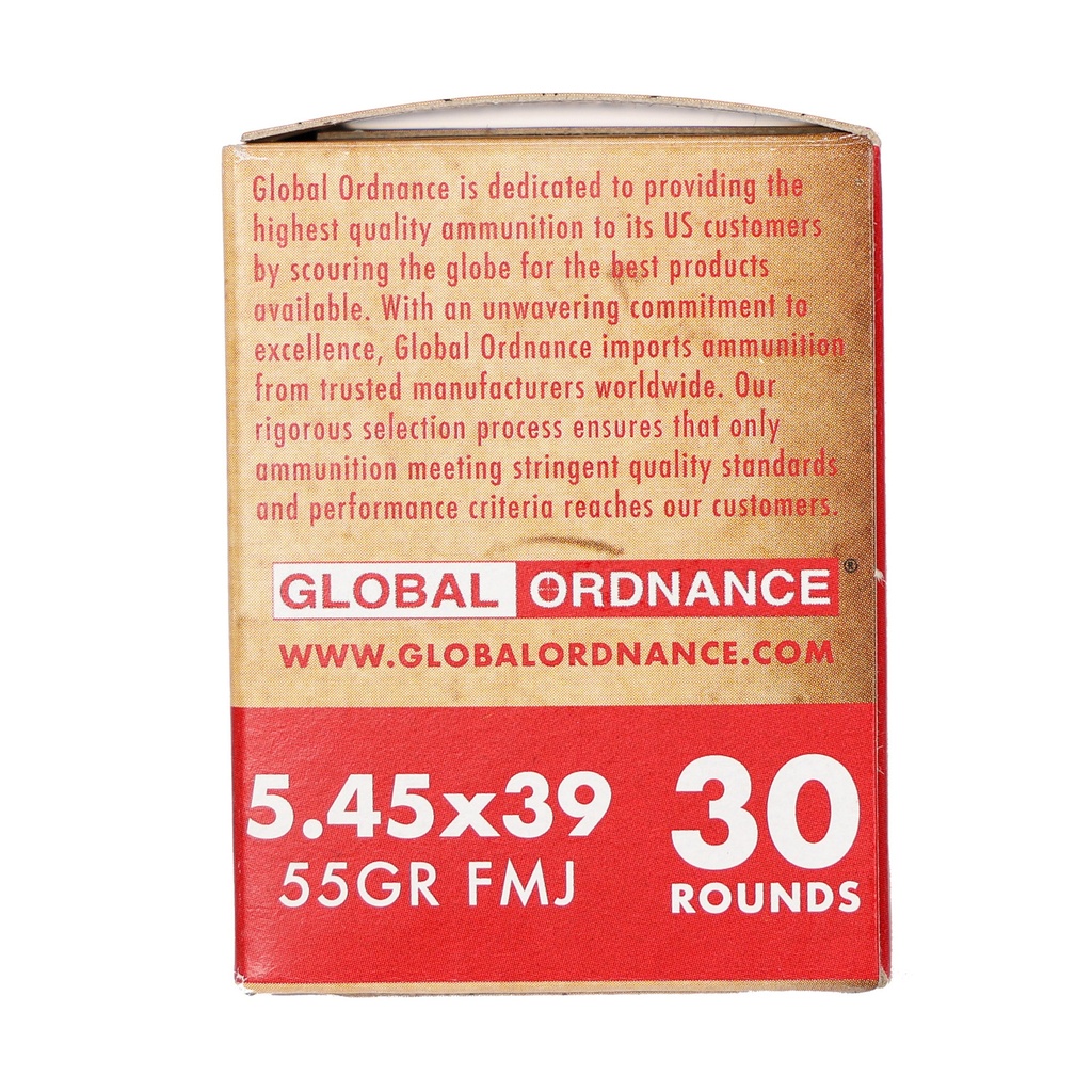 Global Ordnance GO 5.45X39MM 55GR FMJ BRASS 30/1350 2