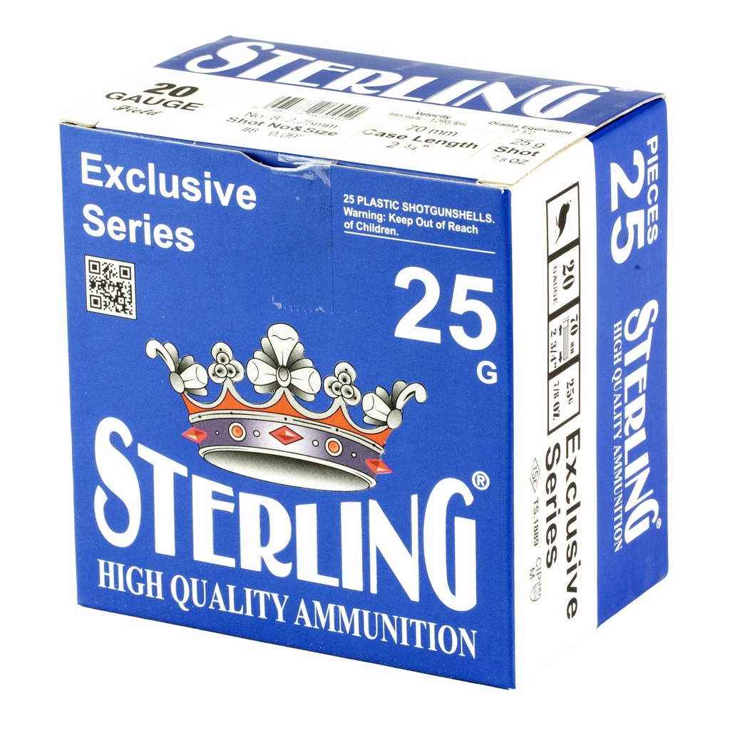 STERLING EXCLSV 20GA 2.75" #8 25/250 2