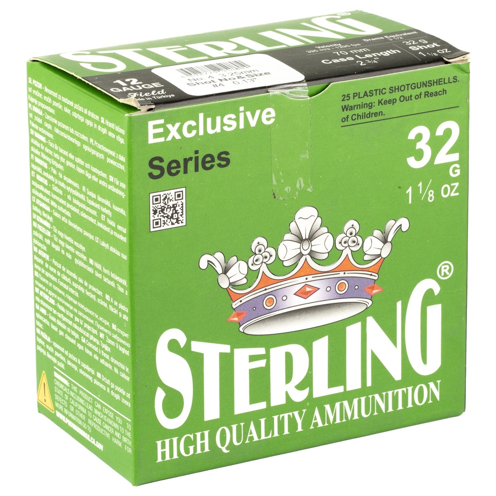 STERLING EXCLSV 12GA 2.75" #4 25/250 1