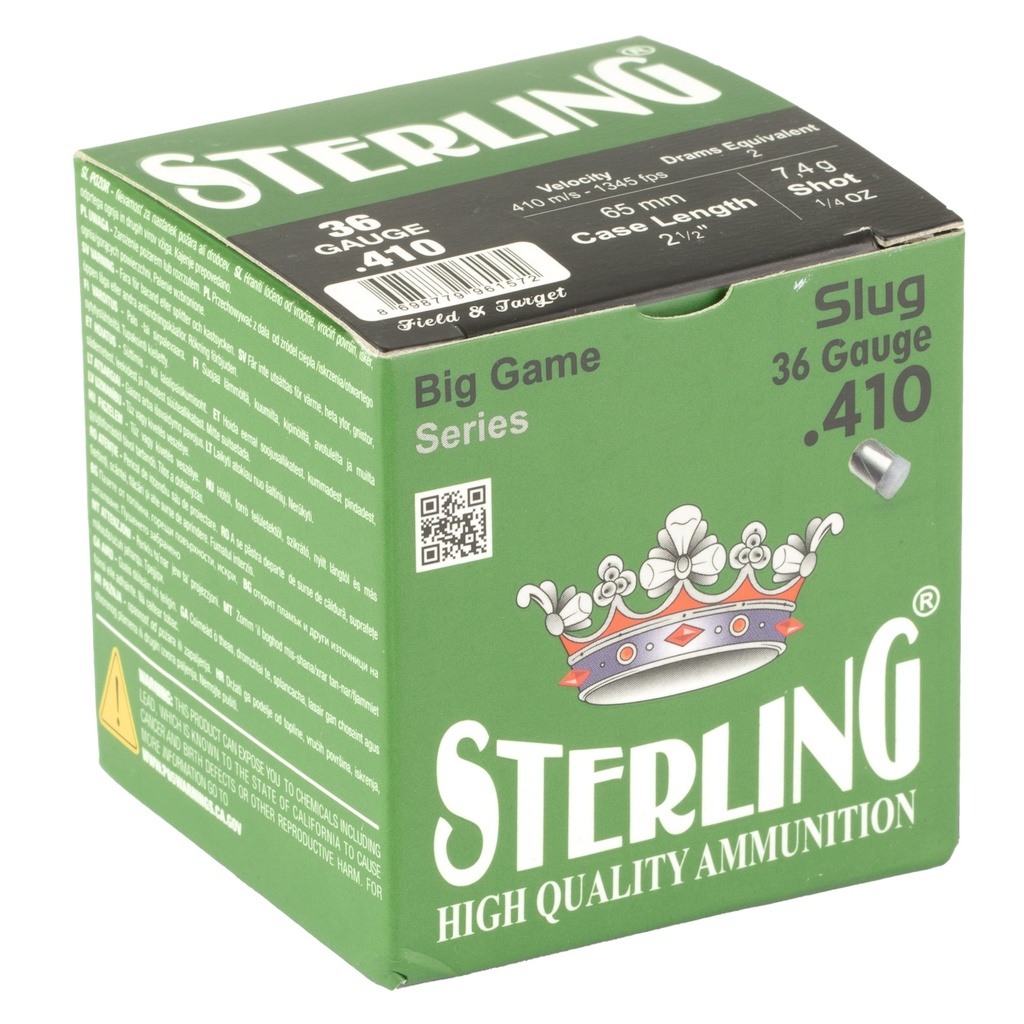 STERLING BIG GAME 410 SLUG 25/500 1
