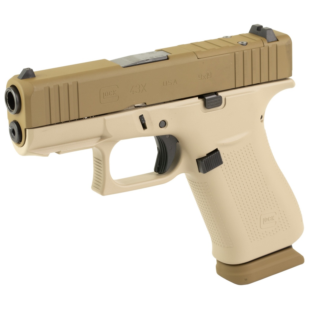 GLOCK 43X 9MM 15RD TWO TONE TAN 2