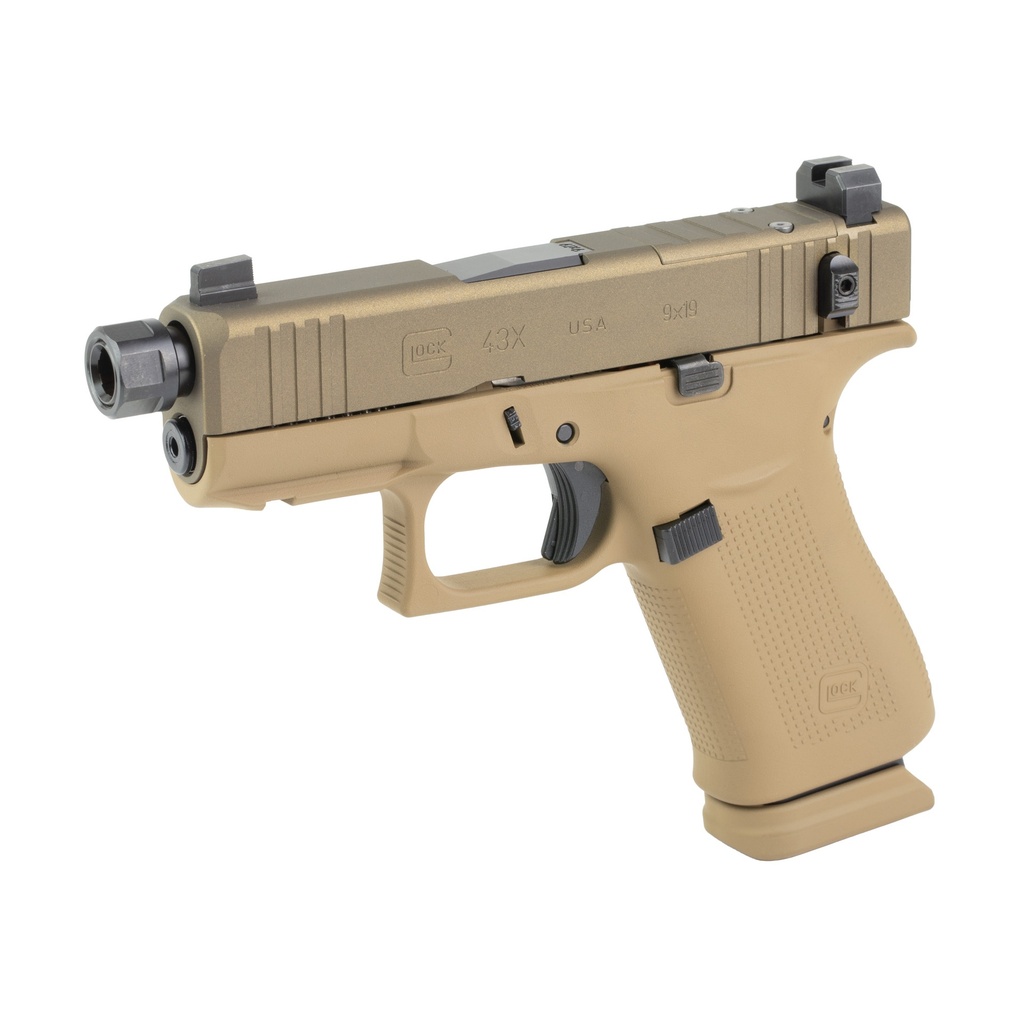GLOCK 43X 9MM 15RD 3.92" TB FDE 2