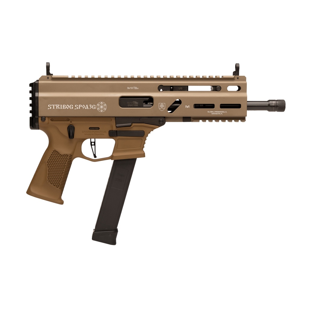 Grand Power GPWR STRIBOG SP9A3G 9MM 8" 33RD FDE 1