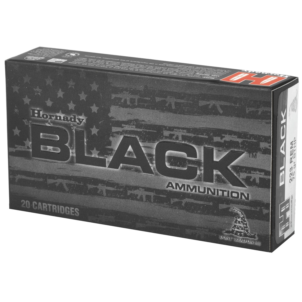 Hornady HRNDY BLACK 223REM 75GR BTHP 20/200 2