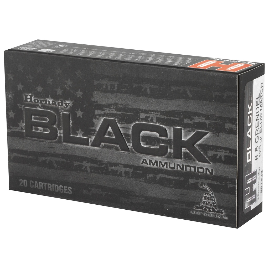 Hornady HRNDY BLACK 6.5GREN 123GR ELD 20/200 2
