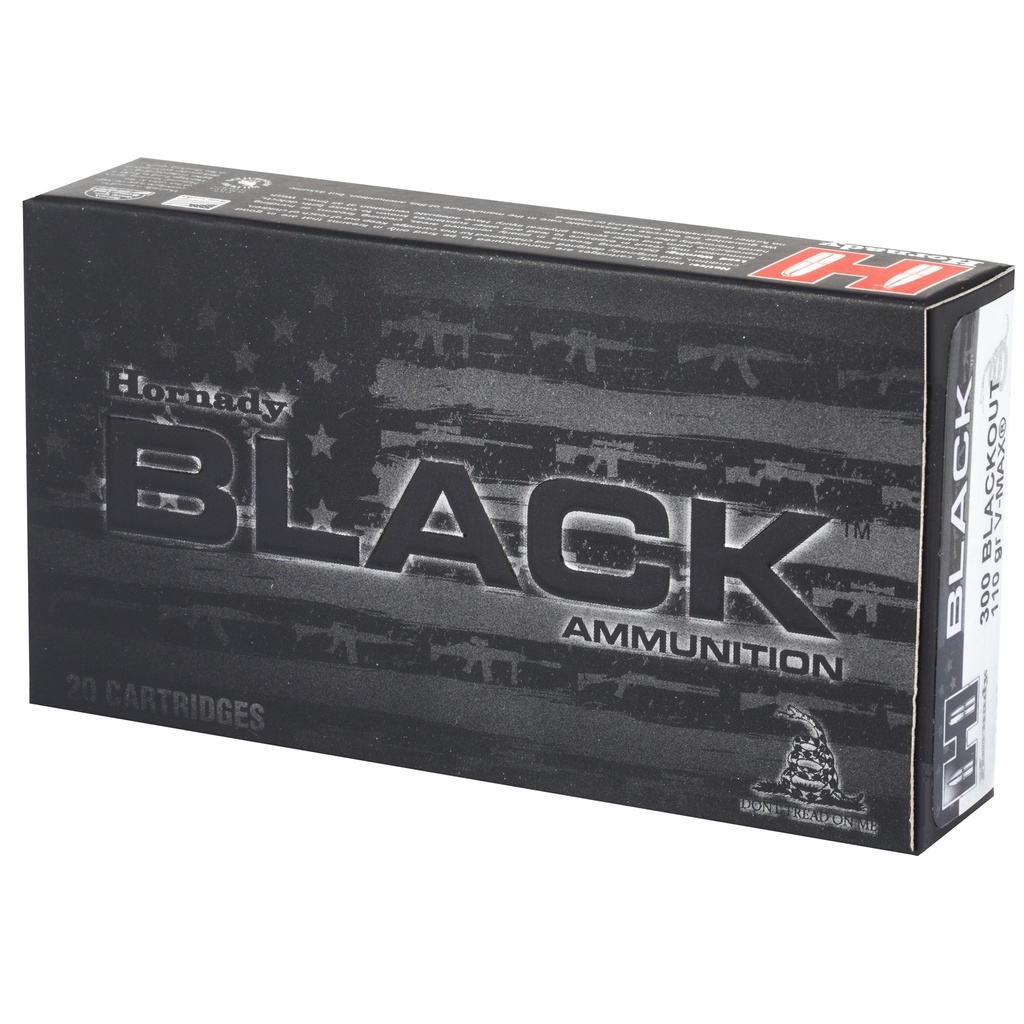 Hornady HRNDY BLACK 300BLK 110GR VMAX 20/200 2